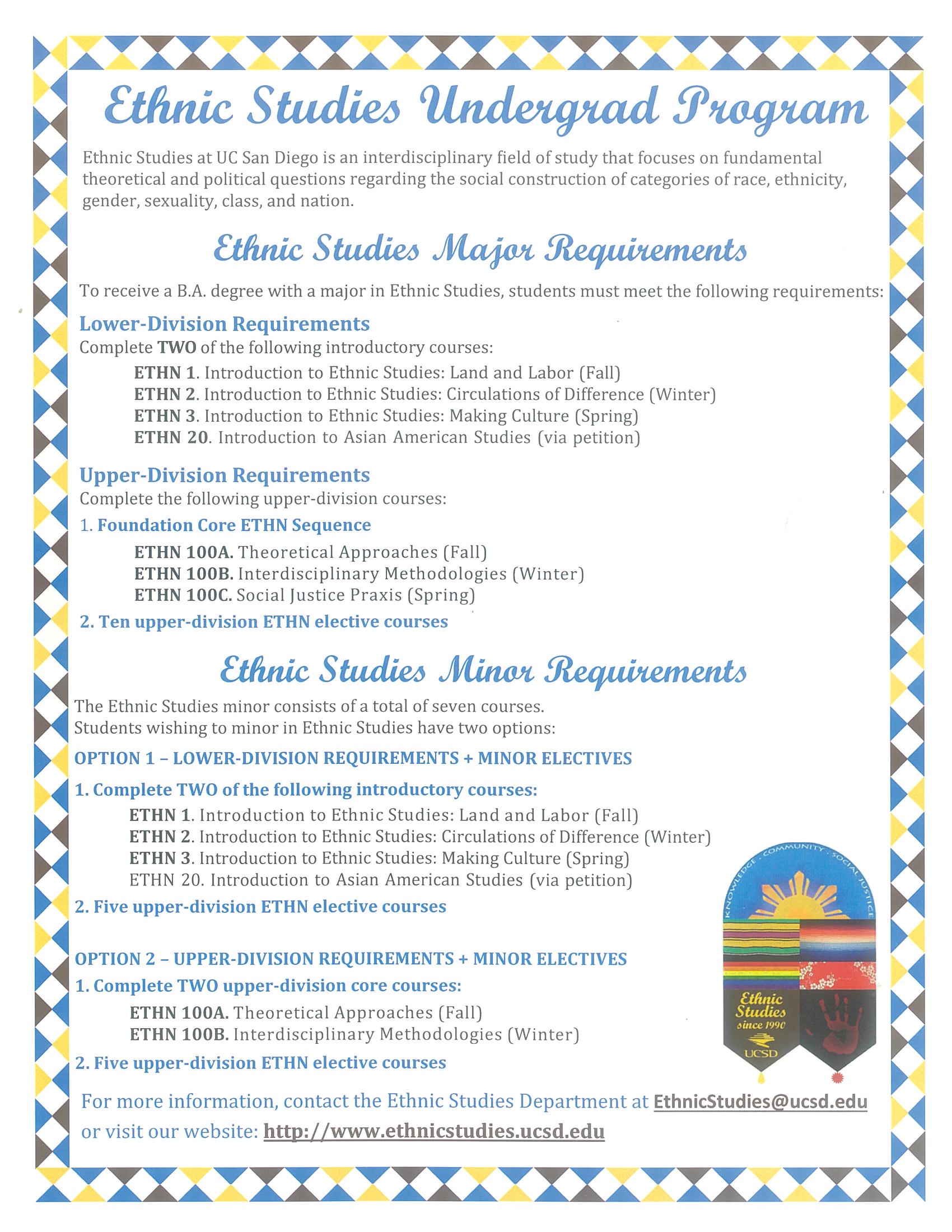 Ethnic Studies Major and Minor Requirements